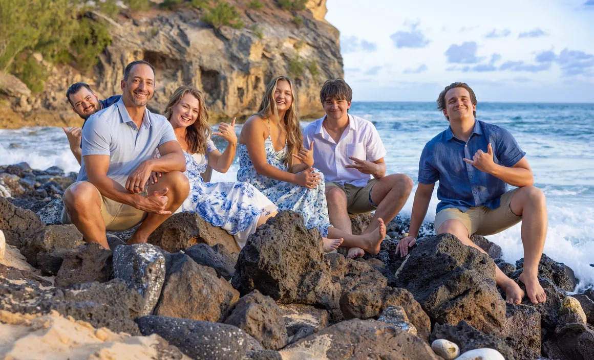 Kauai beach at golden hour — couples photography session